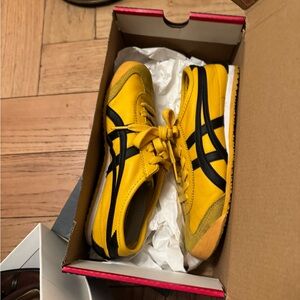 Onitsuka yellow and black shoes